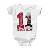 500 LEVEL Jordan Staal Baby Infant One Piece Bodysuit (3-6 Months, White) - Jordan Staal Game R