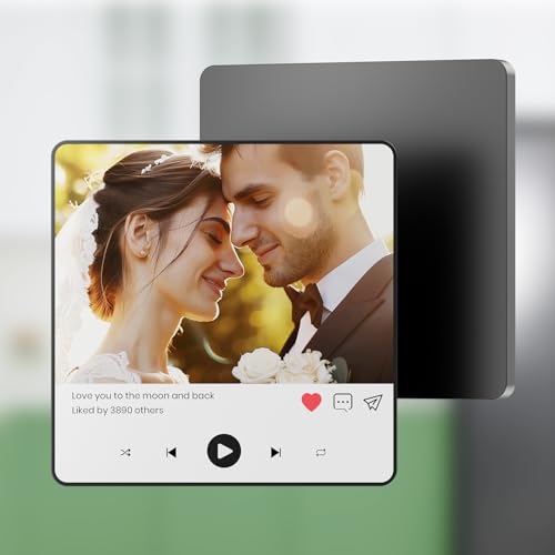 Coiisovd Imán de Nevera Personalizado con música y Foto, Reproductor Musical de Spotify con Portada de álbum magnético Que Puede Reproducir Canciones, Regalo para Cumpleaños Navidad San Valentín