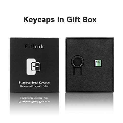 Fitlink Stainless Steel Metal Keycaps With Key Puller For Mechanical Keyboard Cherry Mx Switch(Esc,Rainbow) #TOP4