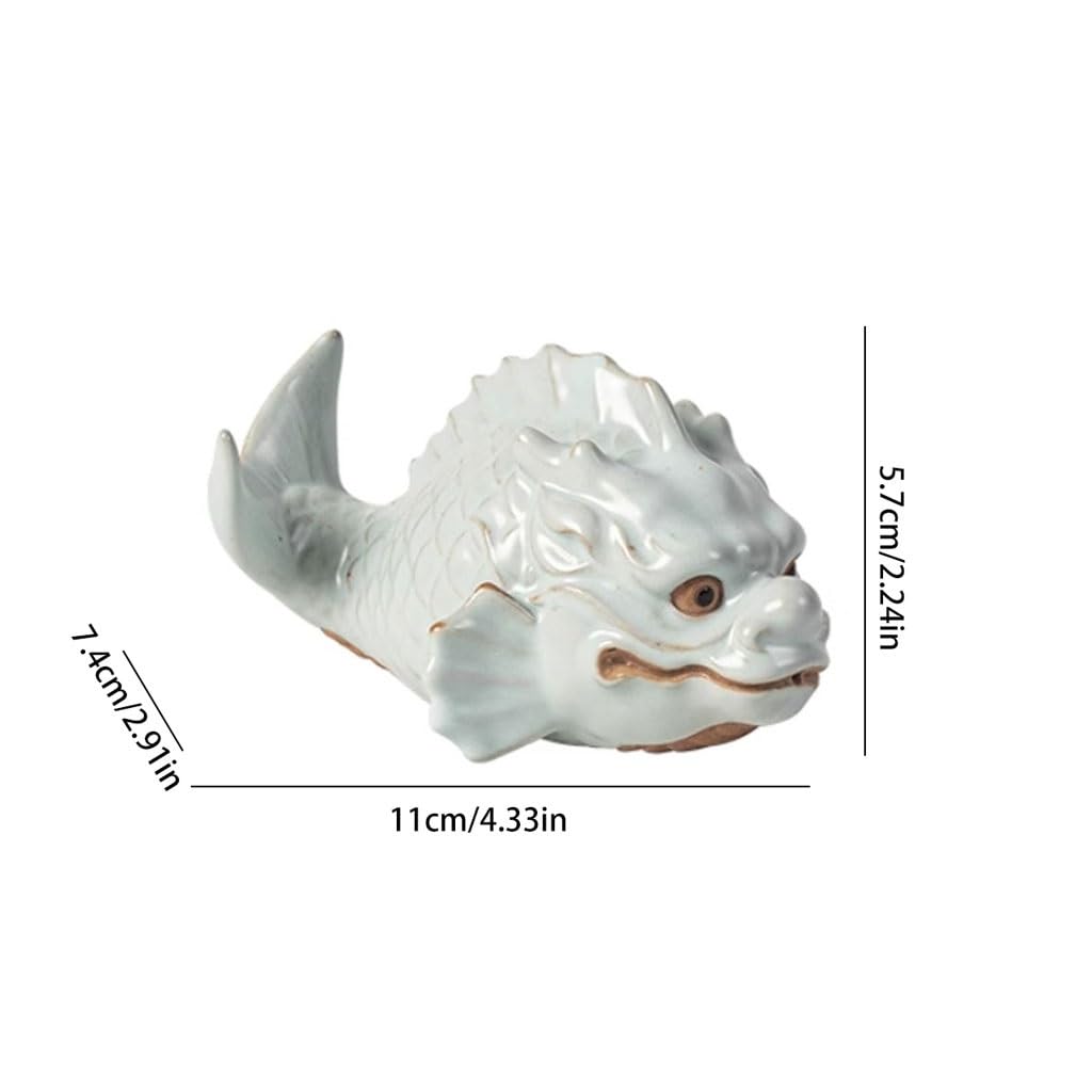 Ręcznie robiona statuetka herbata zwierzę domowe kreatywna fortuna karp przekształcony w smoka herbatę zwierzę domowe taca na herbatę dekoracja ozdoby stolik herbaciany akcesoria dla zwierząt