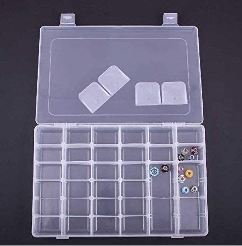 UNITY SALES ENTERPRISES 36 Grid Transparent Plastic Storage Box With Removable Dividers. (Transparent, Clear) (Plastic)