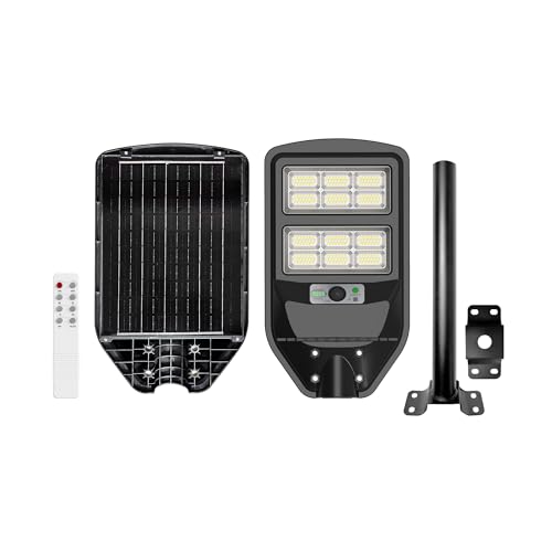 Image of Homehop Solar Light Outdoor Home Garden 120W Street Wireless Motion Sensor | Solar Street Light Outdoor Waterproof Automatic Wall Lamp for Yard, Pathway, Patio, Road with Pole (5000mAh, Cool Light, ABS)