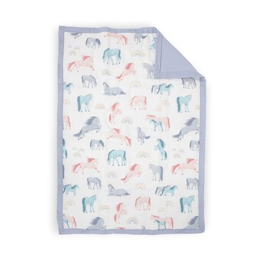 Image of Little Unicorn Toddler Bedding 3-Piece Set | Includes Comforter, Crib Sheet & Pillowcase | Soft & Breathable Muslin Fabric | for Convertible Cribs & Toddler Beds (Unicorns)