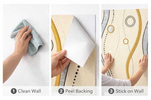 Image of Barebeauty 3D Wall Panel Wallpaper, Self Adhesive PE Foam Brick Sticker, Waterproof Wall Covering for Home Decor, 70 x 70 cm (Pack of 4, 21.08 Sq. Ft. Approx)