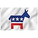 Anley Fly Breeze 3x5 Foot Democratic Party Flag - Vivid Color and UV Fade Resistant - Canvas Header and Double Stitched - Democrat Donkey Flags Polyester with Brass Grommets 3 X 5 Ft