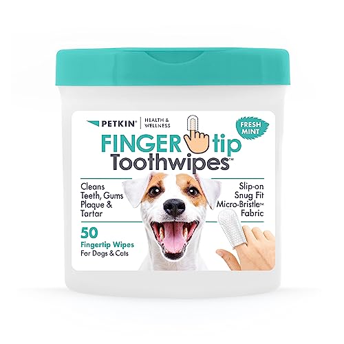 Petkin Fingertip Tooth Wipes for Dogs and Cats, 50 Finger Wipes - Slip-On, Snug Fit, Micro-Bristle Fabric - Cleans Teeth, Gums, Plaque & Tartar - Convenient, Ideal for Home and Travel - Fresh Mint - image 8