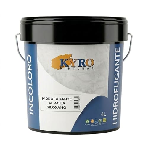 KYRO PINTURAS - Impermeabilizante Líquido Transparente. Hidrofugante Siloxano al Agua. Protección Fachadas piedra, cemento, superficies minerales, hormigón - 4L y 750ml (4 Litros)