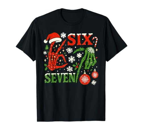 Six Seven 6 7 Gen Z Alpha Meme Slang Merry Christmas Holiday T-Shirt