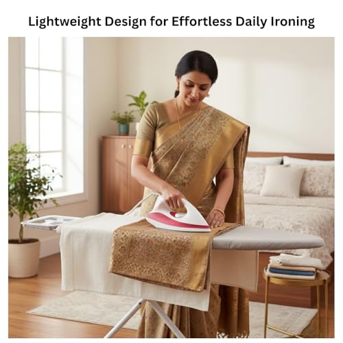 Image of Phuket Dry Iron 1000 watts | Premium Press | Electric iron for clothes | Anti Bacterial German Coating Technology | Powerful Heating | Perfect for gifting | Premium Iron | Red