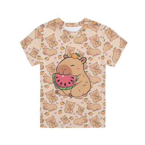 Image of WELLFLYHOM Kids Tshirts Girls Boys Short Sleeve Crewneck Tees Shirts Casual Sport Pullover Tops Size 3-16 Years