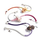 PURETOY Cat Chew Ropes with Catnip Mouse, 3Pcs Cat Chew Toys for Large Cats Enrichment, 3-in-1 Catnip Toys Mouse & Strong Braided Ropes & Gall Fruits, Cats Teething Toys