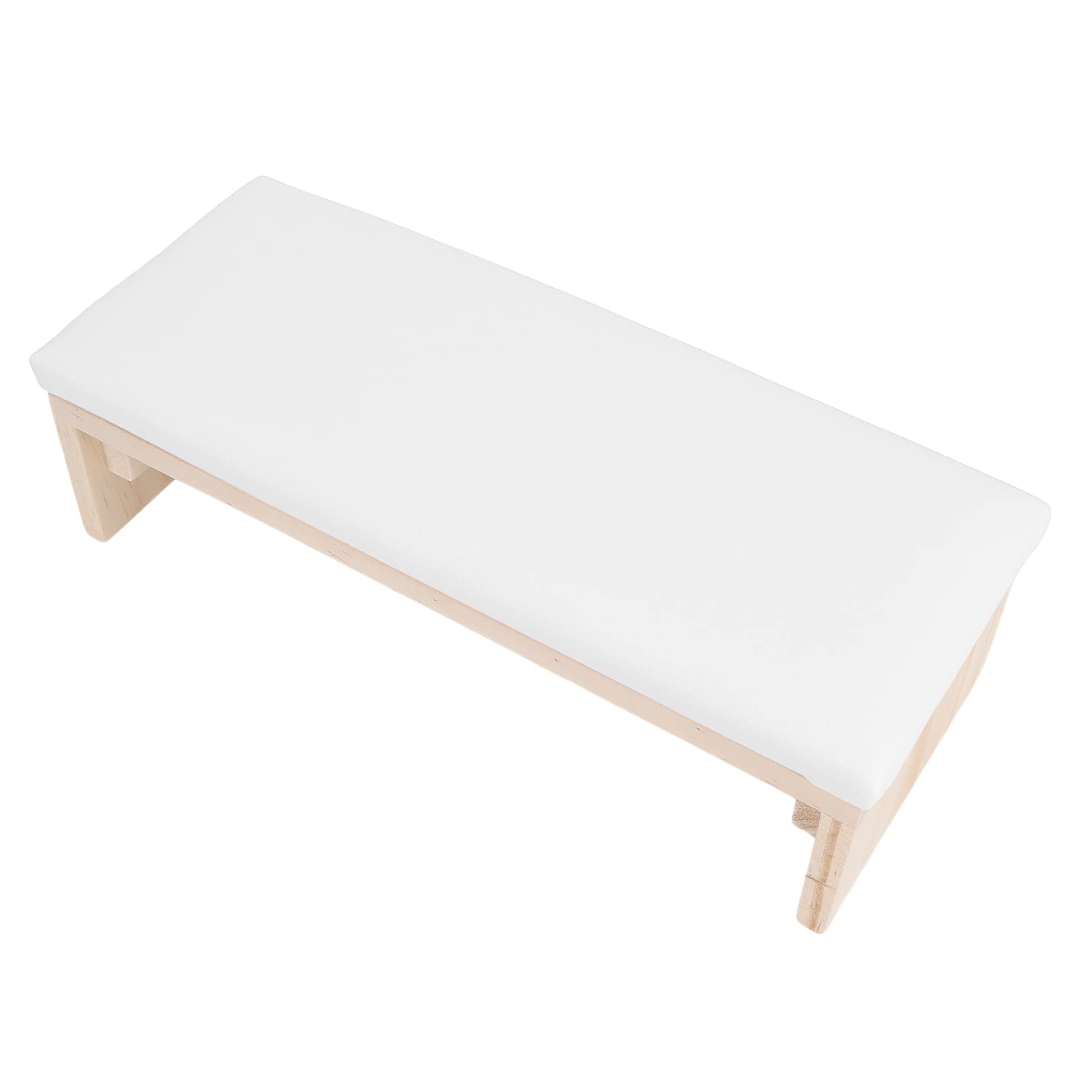 Support de Coussin de Manucure, Coussin de Repose-ongles en Cuir PU, Support de Poignet, Support de Repose-poignet, Support de Coussin pour Nail Art avec Pied en Rondin pour (White)