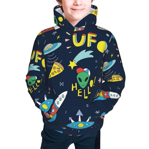Funny Spaceships Kids Pullover Hoodies Boys Sweatshirts Girls Athletic Clothes with Pocket2