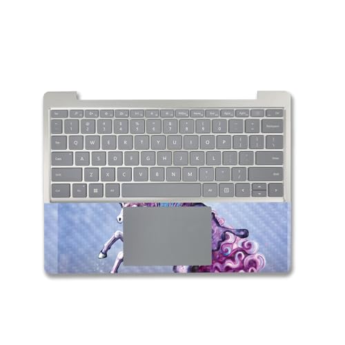 Image of MightySkins Carbon Fiber Skin Compatible with Microsoft Surface Laptop Go 3 (2023) Full Wrap Kit - Lilac Unicorn | Protective, Durable Textured Carbon Fiber Finish | Made in The USA