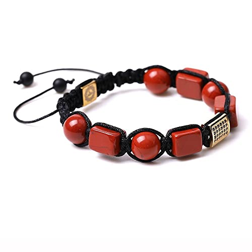Bracelet Jaspe Rouge perles naturelles tressées pour stimuler l'énergie