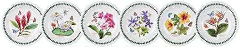 Portmeirion Exotic Botanic Garden 8.5 Inch Pasta Bowl | Set of 6 with Assorted Motifs | Dishwasher, Microwave, and Oven Safe | For Pasta, Soups, or Salads | Made in England