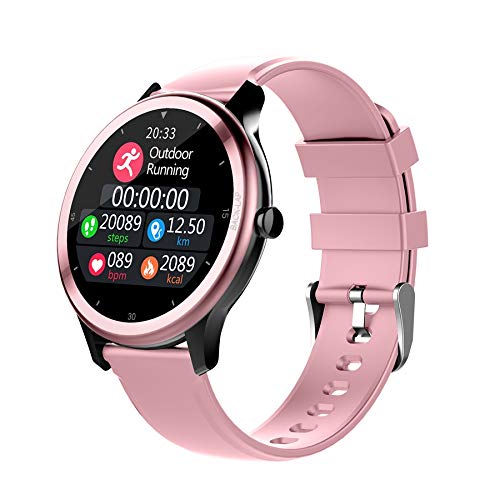 1 reloj deportivo inteligente G28 multiesfera IP68 resistente al agua con pantalla táctil , reloj inteligente 5.21 rosa