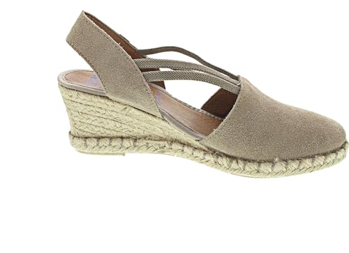 Verbenas Para Mujer. 0600880001 Sandalias De Serraje Maika Taupe (36), 3 A 5Cm, Ninguno, Casual - 3
