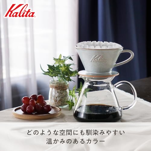 Miniatura 3 de Carita Coffee Dripper Mino Ware Cerámica De Alta Retención De Calor Para 2 A 4 Personas, Color Gris Arena 02105 Wave Series, Fabricado En Japón, Equipo De Goteo, Para 2 Personas, Para 4 Tazas,