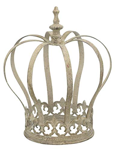 Posiwio dekorative Garten Krone Dekokrone Metall antikgrau Vintage Optik (klein ca. 19 x 21 cm hoch) Posiwio dekorative Garten Krone Dekokrone Metall antikgrau Vintage Optik (klein ca. 19 x 21 cm hoch)