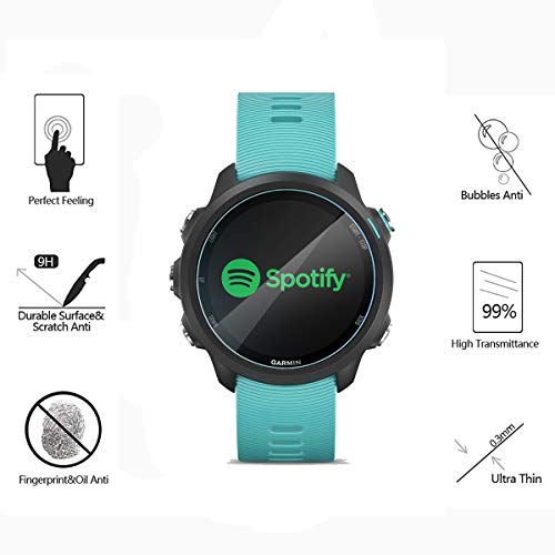 (Pacote com 4) Película de vidro temperado para Garmin Forerunner 245/245 Música, Akwox [0,3 mm 2,5D