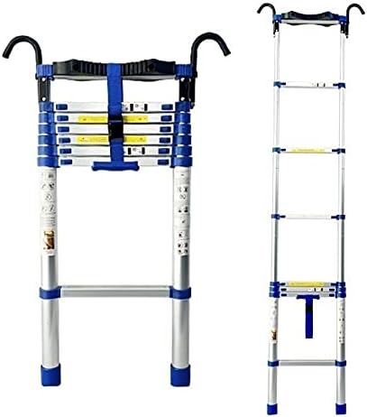 Telescopic Ladder with Hooks, 8m/7m/6m/5m/4m/3m/2m/1m Tall Aluminum Telescoping Ladders, Extension Ladder for Home/Attic/RV/Outdoor/Roof (Size :3.6m/11.8ft)