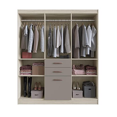 Guarda Roupas Casal 7 Portas 2 Gavetas Cancun 7000 Móveis Doripel Crema/Fumê