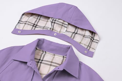 Image of Betusline Girl's Single Breasted Trench Coat Hooded Dress Coat Outerwear, 2-14 Years