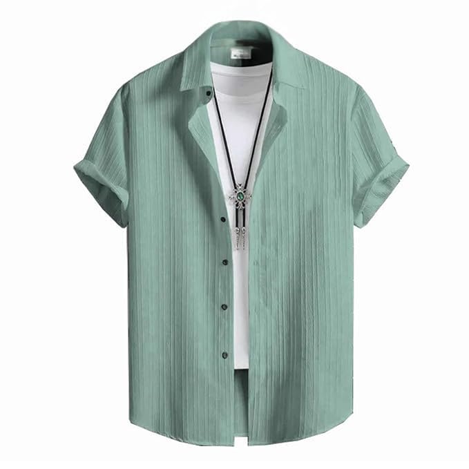 Image of Boys Regular Fit Solid Casual Shirt with Spread Collar - Comfortable Shirts