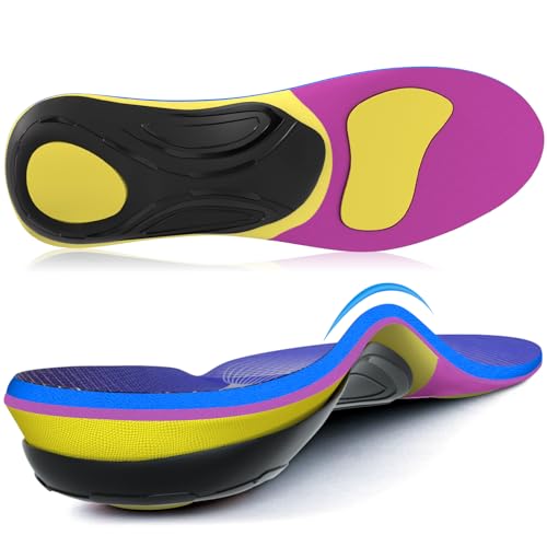 Top 10 Best Shoe Inserts for Plantar Fibroma Relief 13 Arch Support Plantar Fasciitis Insoles: (Women's 8-9 / Men's 6-7)