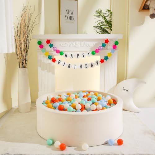 GOGOSO Cream Ball Pit Balls 100 Balls, 2.2 Inch Ball Pool Balls for Baby Fun Toys, Different Shaped for Toddler Ball Pit, Boys Girl Kids Birthday, Tent,Slides, Cream Yellow by GOGOSO - Used condition - Image 9