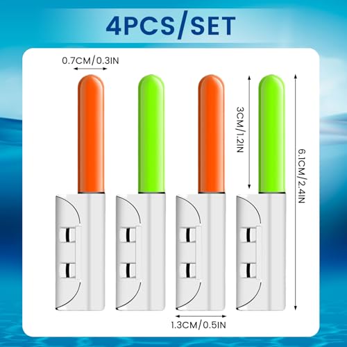 Luces de punta Jorzer clip de luz de pesca de plástico impermeable 4PCS 5