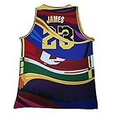 HTQ Herren Basketball Trikot LeBron James # 23 Los Angeles Lakers Jersey Atmungsaktiv Ärmellos T-Shirt Jersey Fan Sweatshirt (Größe:M/36)