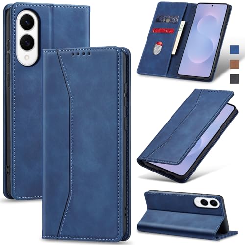 Image of Jasonyu Flip Wallet Case for Samsung Galaxy S25 Edge 5G,Blue