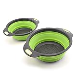【Material de alta calidad】 JINYJIA Colador Plegable Silicona está hecho de material PP + TPR de alta calidad, no absorbe agua, tiene buena resistencia al calor y es fácil de limpiar. Materiales no tóxicos, sin BPA, puede limpiar los alimentos de forma segura sin preocuparse por los problemas de seguridad.