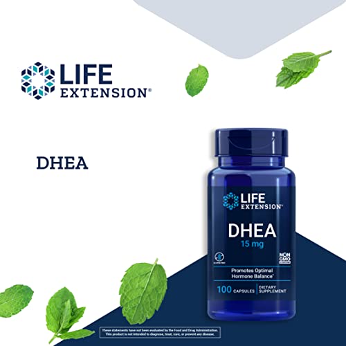 Life Extension Dhea 15Mg - For Hormone Balance, Immune Support, Lean Muscle Mass, Anti-Aging, Bone And Sexual Health - Supports Memory & Mood - Gluten-Free, Non-Gmo - 100 Capsules #TOP3