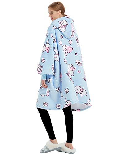 Image of KFUBUO Wearable Blanket Hoodie for Adults With Pocket Sherpa Elephant | Sherpa, Fuzzy Blanket Hoodie, Oversized Sweatshirt Blanket, Kangaroo Pouch, Cute Birthday Gifts for Women, Cute Stuff