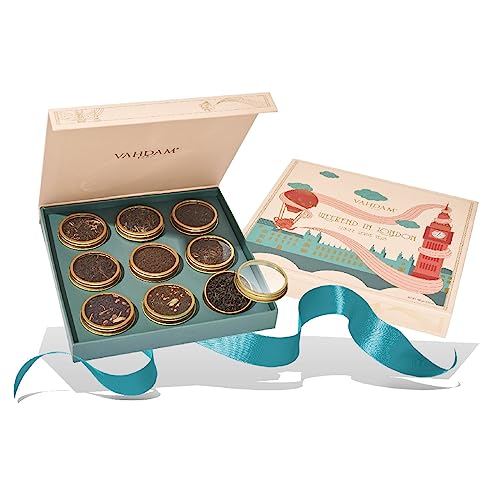 Vahdam, Weekend In London Tea Gift Sets | 9 Assorted Chai Teas & Black Teas In A Travel Edition Gift Box | Pure Ingredients | Luxury Gift For Any Occasion | Festive Tea Gifts #TOP4