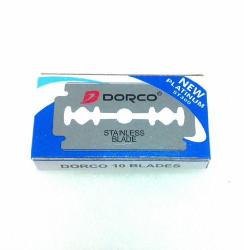Dorco New Platinum ST300 Double Edge Shaving Replacement Straight Safety Razor Blades 10 Pcs. Standard