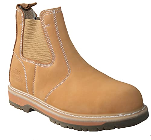 Groundwork GR20 New Mens Steel Toe-Cap Safety Work Twin Gusset Pull-On Dealer Boots Sizes 6-13 (Honey, 10 UK, numeric_10)