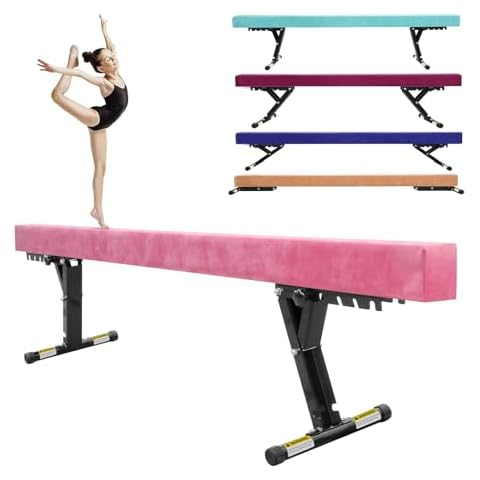 KIKILIVE Balance Beam: 8ft Adjustable Balance Beam Gymnastics Beam for Kids/Adults, Gymnastics Equipment for Training,Practice and Professional Home Training with Legs Cover