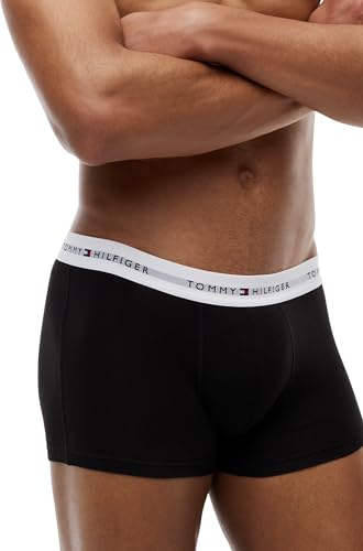 Tommy Hilfiger Herren 3er Pack Boxershorts Trunks mit Logobund, Mehrfarbig (Th Wht/Th Wht/Th Wht), XXL 4