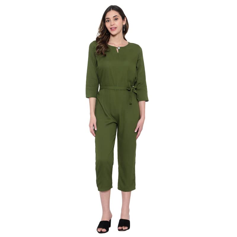 Image of Women's Knee Length Full sleeves jumpsuit (multicolor)
