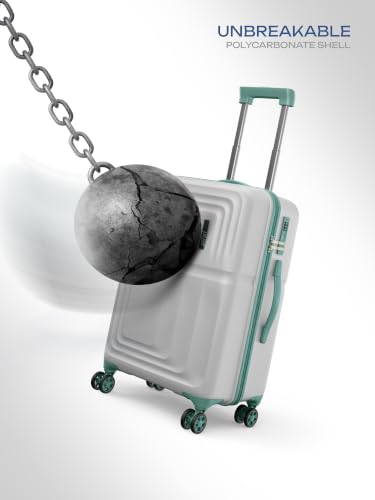 Image of Safari Roma Hard Luggage Trolley Bag with 8 Wheels Medium Size Check-in Suitcase - Fog Grey