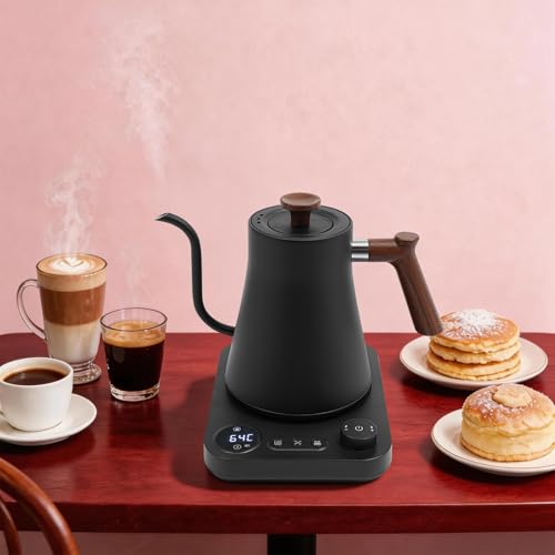 Hervidor eléctrico OUKANING 0.9L negro acero inoxidable miniatura 4