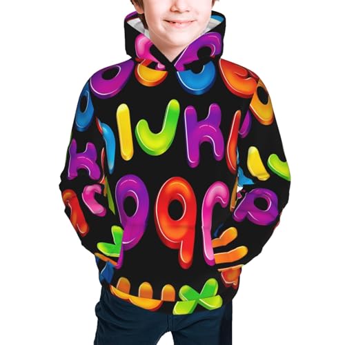 Alphabet Theme Kids Pullover Hoodies Boys Sweatshirts Girls Athletic Clothes with Pocket2