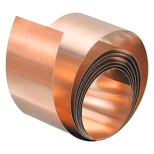QUARKZMAN Kupferblech Kupferfolie Kupferplatte Kupfermatte Kupferplatten Kupferband Metallfolien Poliertes Kupfer Blatt Rolle Metall Folie Platte 1000mm x 30mm x 0.5mm