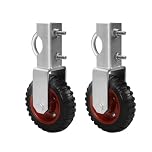 yeshine Pack of 2 Gate Castor Wheels kit 500LBS,Farm Gate Support Wheel 150mm, with U-shaped Screws, Suitable for 3.8cm to 5.8cm Round Gate Pipe,6 inch