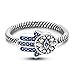 Hapour 925 Sterling Silver Ring for Women, Hamsa Evil Eye Ring with CZ Stones Hand of Fatima Eternity Rings Unique Statement Band Size 6