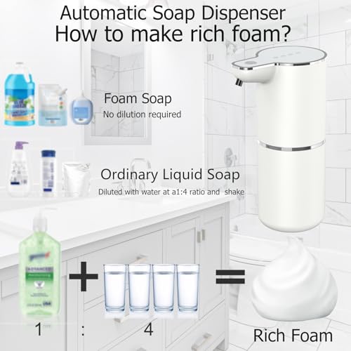 Saytinai M10S-US Automatic Soap Dispenser Foam Touchless: Foaming Soap Dispenser Wall Mounted Usb Rechargeable thumb #5